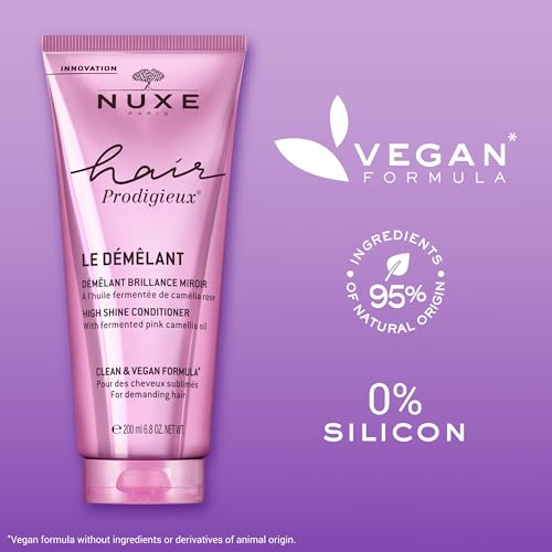 NUXE Hair Prodigieux High Shine Conditioner. Nourishing Detangler to Intensify Hair Shine & Smoothness. For Soft, Shiny Hair. Silicon Free, 6.8 Fl Oz - Image 5