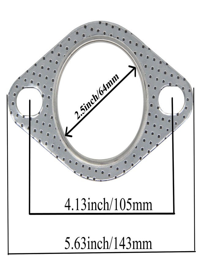 YSIL Exhaust Flange Gaskets 2.5" 2-Bolt Exhaust Manifold Gasket Replacement Car Exhaust Gasket Car Accessories OEM#120-06310-0002 Pack of 5 - Image 2