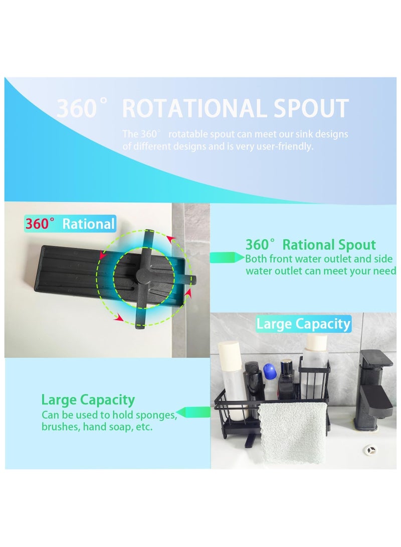LEFAFA Sponge Holder for Kitchen Sink, Rustproof Stainless Steel Sink Caddy with Removable Drip Tray and Brush Holder Towel Rack, Kitchen Accessories for Countertop Dish Soap Dispenser Storage  - Image 2