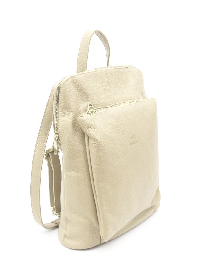 Effetty Beige Backpack For Women | Genuine Leather Mini Backpack Travel