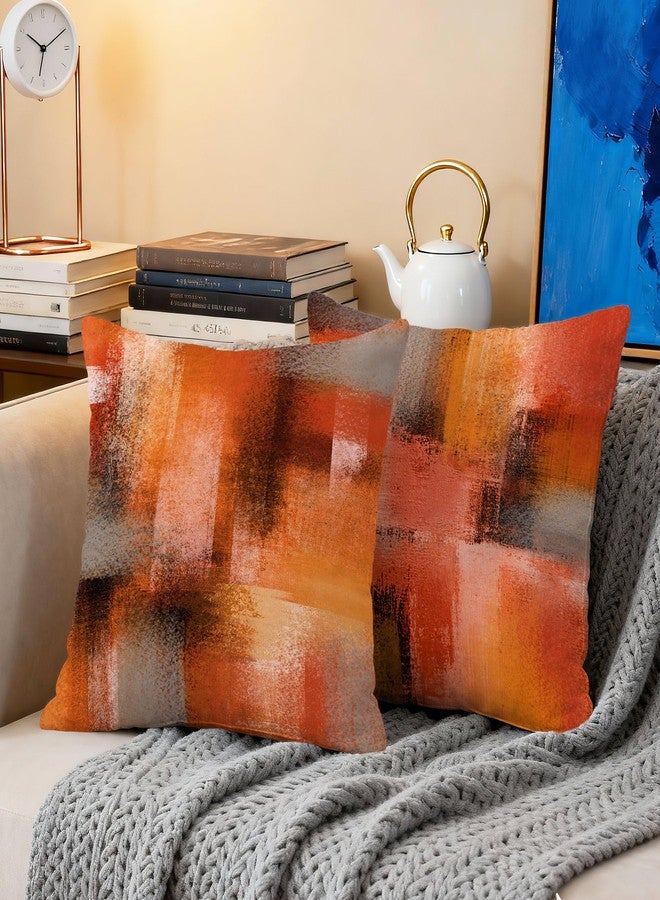 Hexagram Burnt Orange Pillow Covers 18x18 Set of 4, Decorative Outdoor Modern Orange Throw Pillow Covers, Farmhouse Cushion Case for Couch Sofa Indoor Home Bedroom Living Room Decor(No Insert) - Image 3