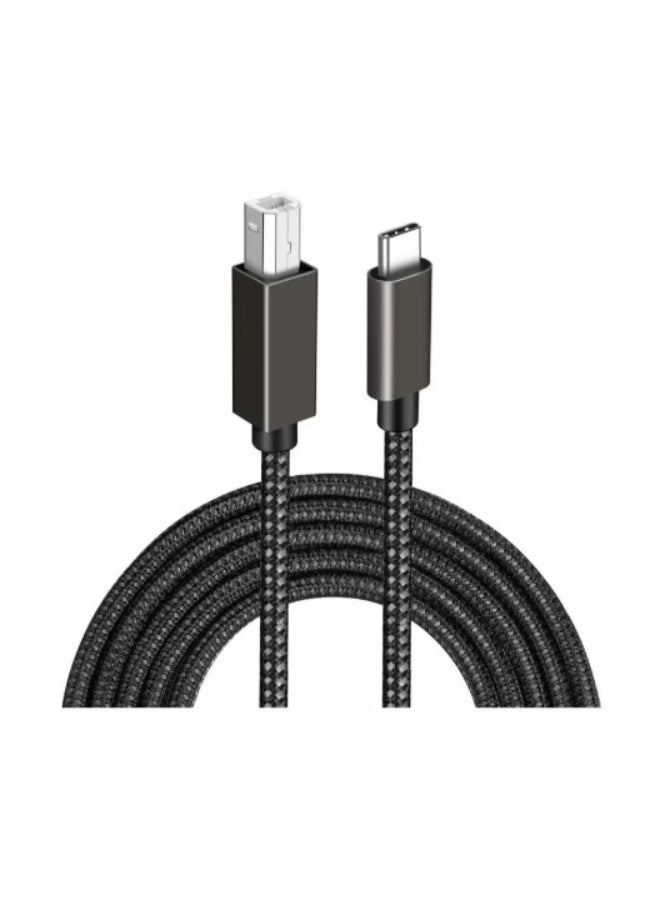 Terabyte 1.5M Cable Type C Printer to USB 2.0 Nylon Braided, Cable compatible with Canon Epson HP Lexmark Laptop Mobile Phone Printing and other Usb A/B Devices Data Connection Midi Cable, Printer Scanner Cord - Image 1