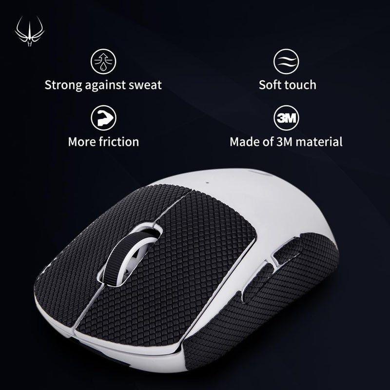 ألعاب الخط الساخن شريط مضاد للانزلاق لفأرة مخصص لفأرة Logitech G PRO X Superlight اللاسلكية، بتصميم ذاتي اللصق، مقاوم للعرق، وسادات جانبية مضادة للانزلاق، ملصقات جانبية للفأرة، وحلقات مرنة محسّنة. - Image 2
