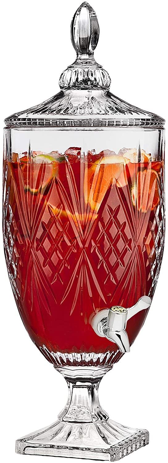 Ezalla Dispenser Glass Cold Water Mason Jar Beer Dispenser Clear Beverage Drink Dispenser Mason Jar Glass Pitcher with tapSpigot and Steel lid 2 Liter Crystal Detox 2 Liter Pack of 1 - Image 2