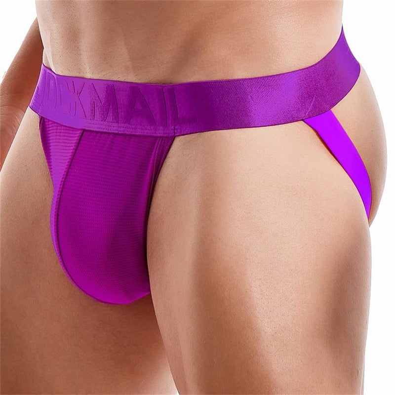 JOCKMAIL Mens Jockstrap Underwear Jock Straps Male Athletic Supporters for Men Purple - Image 4