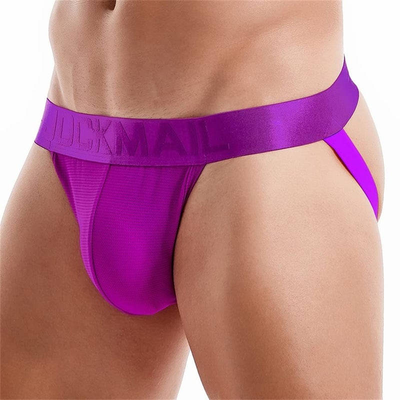 JOCKMAIL Mens Jockstrap Underwear Jock Straps Male Athletic Supporters for Men Purple - Image 1