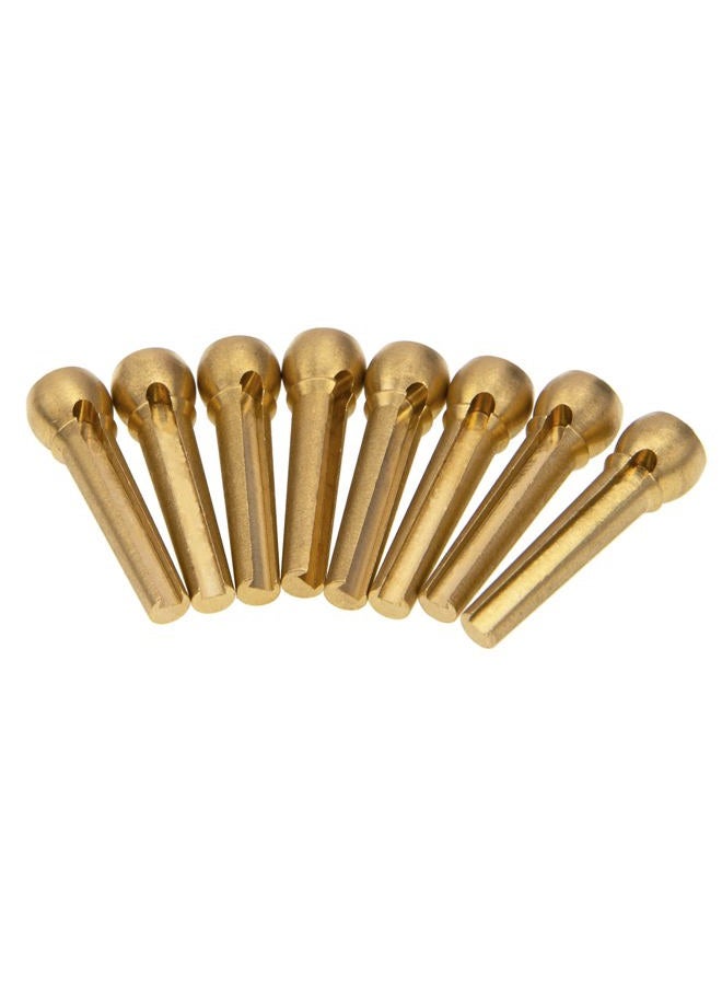 Yootones 8Pcs Brass Guitar Bridge Pins Pegs Nail with Crystal Glass Dot Decor for Folk Acoustic Guitar Music Instrument Parts (White) - Image 5