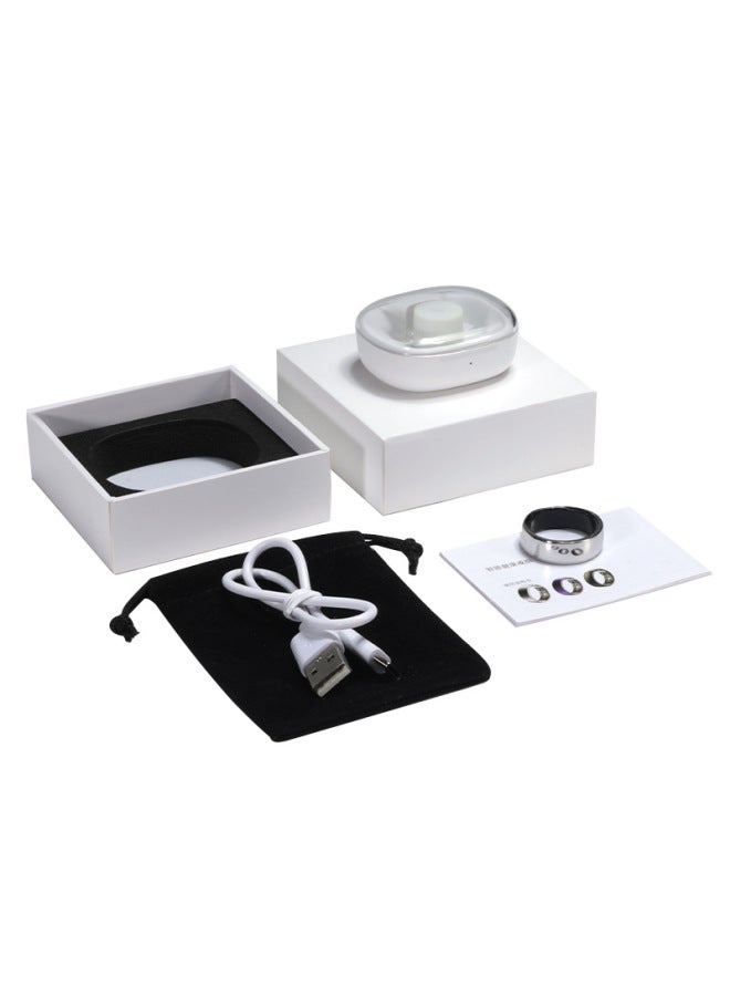 Explosions PX01 Smart Ring Brush Short Video Trembles E-book Swimming Waterproof Black Technology Smart Ring-Color:Silver#10 【charging Compartment + Type-c + Storage Bag】 - Image 1