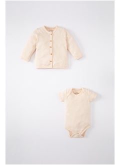 DeFacto Babygirl Regular Fit Envelope Neck New Born Knitted Set -2 Pieces  - Image 1