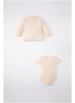 DeFacto Babygirl Regular Fit Envelope Neck New Born Knitted Set -2 Pieces  - Image 2