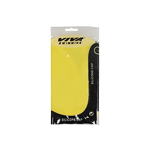 Viva Unisex Silicone Swimming Cap with Zip Pouch (Yellow) - Image 2