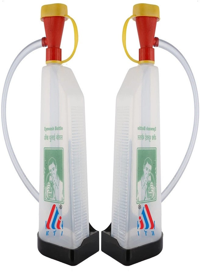 K T I® Safety Emergency Eyewash Bottle Kit for Personal Portable, Wall Mountable Eye Wash Bottle, Standard, White | Bottle Refill 500 ML (Pack of 2) - Image 2