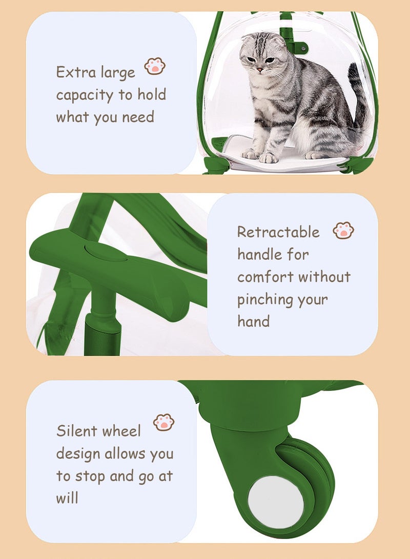 كيدل الكلب الكامل الشفاف عربة القط عربة الحيوانات الأليفة عربة خارج حالة العربة للحيوانات الأليفة الصغيرة والمتوسطة - Image 2