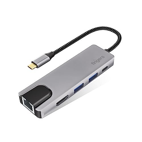 FINGERS Ultimo 5-in-1 Type-C USB Hub (2 x USB 3.0, HD Interface, Giga LAN, USB Type-C with PD Charging) - Image 1