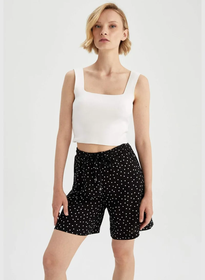 DeFacto Patterned Drawstring Bermuda Shorts