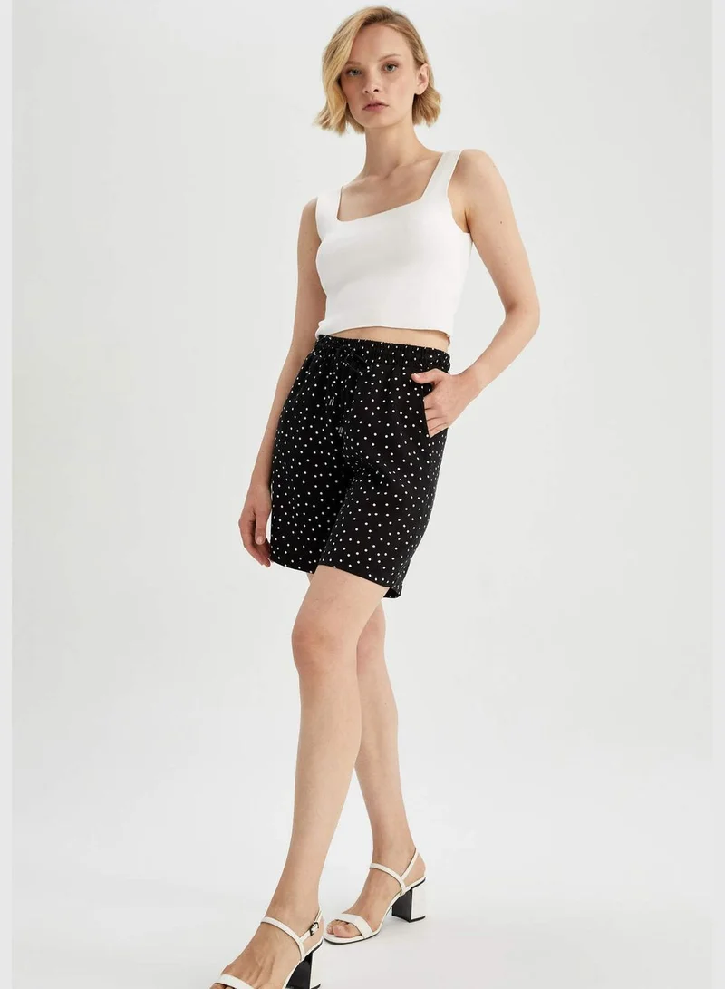 DeFacto Patterned Drawstring Bermuda Shorts
