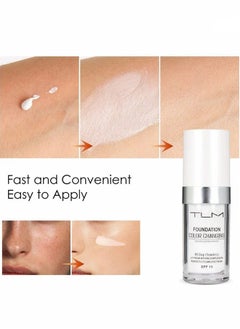 TLM Colour Changing Foundation for Different Skin Tone, Foundation Makeup Base Nude Face Liquid Full Coverage Concealer, TLM Concealer Cover Cream-30ML  - Image 3