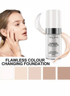 TLM Colour Changing Foundation for Different Skin Tone, Foundation Makeup Base Nude Face Liquid Full Coverage Concealer, TLM Concealer Cover Cream-30ML  - Image 2