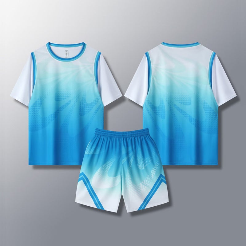 New Children'S Basketball Uniforms Boys And Girls Sports Suit Printed A Batch Of Fake Two-Piece Short-Sleeved Competition Jerseys - Image 1