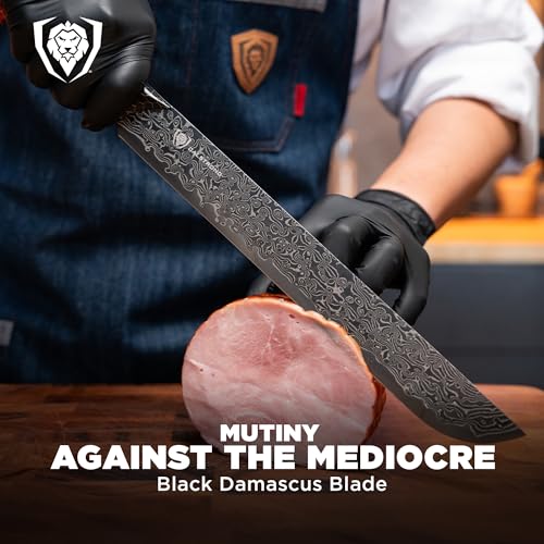 Dalstrong Slicing Knife - 11”- Scorpion Series Meat Slicing Knife Professional- Exclusive Japanese V12 Ultra™ Steel - Black Damascus - Black & Red Honeycomb Resin Handle- Brisket Slicer with Sheath - Image 5
