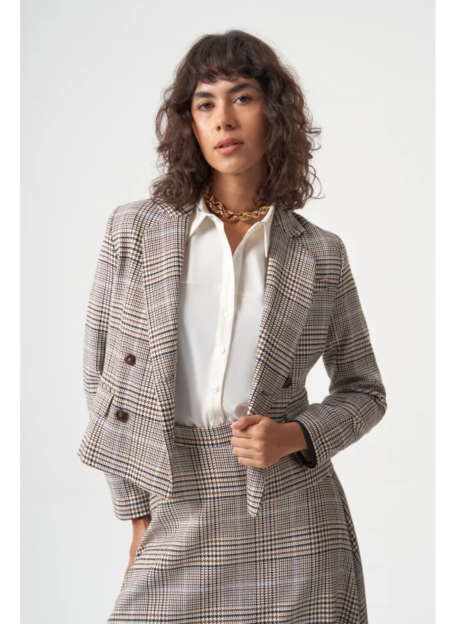 ميزال Plaid Woven Jacket