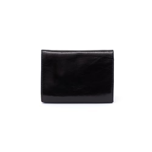 HOBO Robin Leather Compact Trifold Wallet with Zip Pocket, Cash Money Slot, Credit Card Organizer, and Fashion Frame Coin Pouch, Black - Image 2