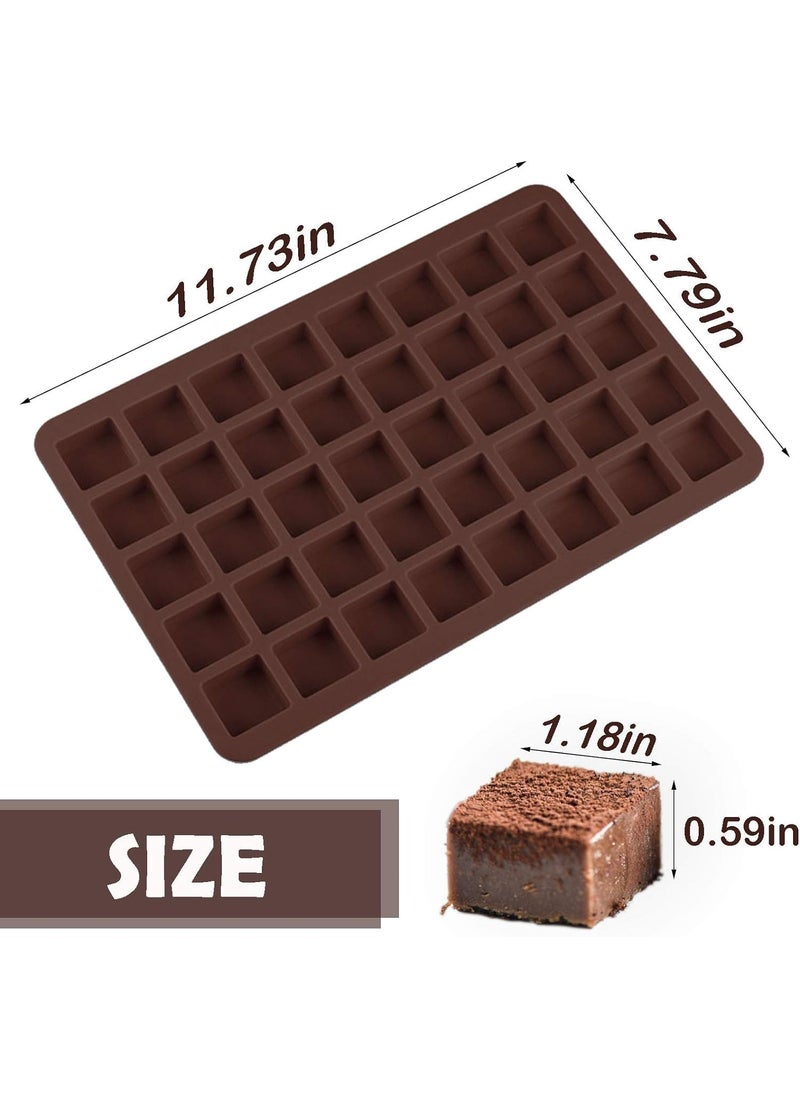 Karp KARP Silicone Candy Mold Cavity, 40 Cavity Square Flexible and Easy to Release Chocolate Mold for Homemade Caramels, Jelly, Gummy, Ice Cube, Truffles - Multicolor- Qty- 1  - Image 2
