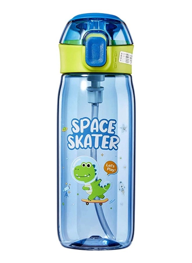 NETIZEN Cute Transparent Water Bottle With Straw One Touch Sipper for kids and School 630 ml (PACK of 1, Mulitcolor) - Image 1