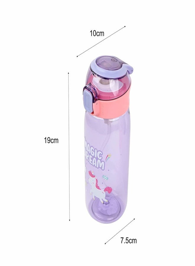 NETIZEN Cute Transparent Water Bottle With Straw One Touch Sipper for kids and School 630 ml (PACK of 1, Mulitcolor) - Image 5