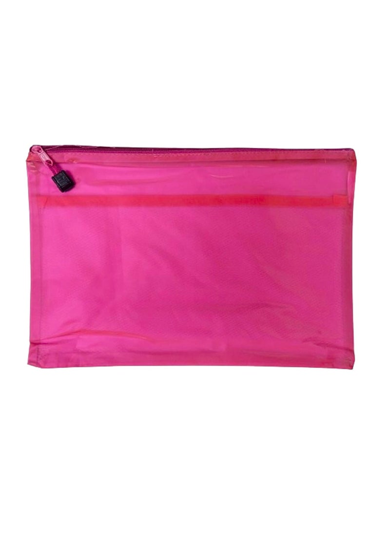 Libra Zipper Bag Fluoro A4 Pink - Image 1