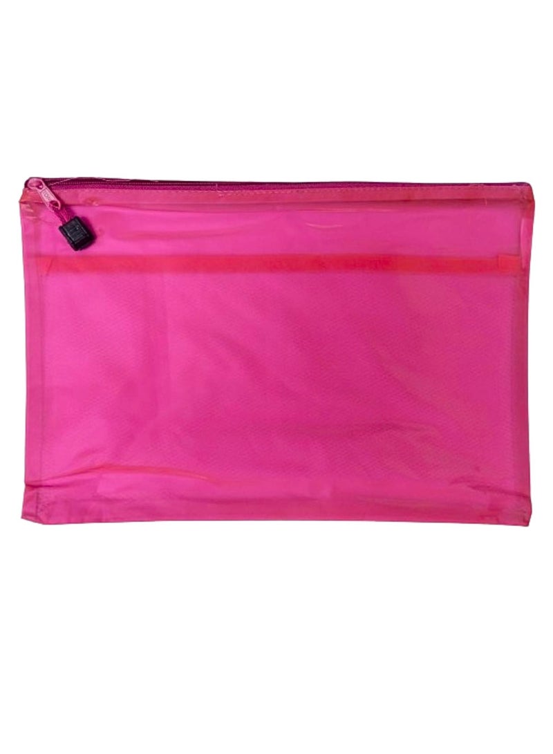 Libra Zipper Bag Fluoro A4 Pink - Image 2