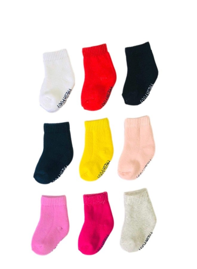 Freshfoot Cute and Colourful New Born Baby socks Set 0-12 Months (Size 0-12 Months) (Pack of 8) (Light Sade),Multicoloured (Solid Theme Boy (Pack of 8), 0-6) - Image 2