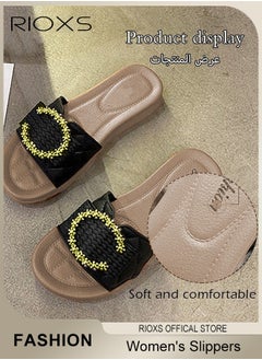 RIOXS Women's Summer Sequins Slippers, Non-Slip Open-toe Beach Sandals, Glitter Plain Sliders, Soft Thick-soled Sandals, Fashionable Women's Slide Sandal for Indoor Or Outdoor Use  - Image 3