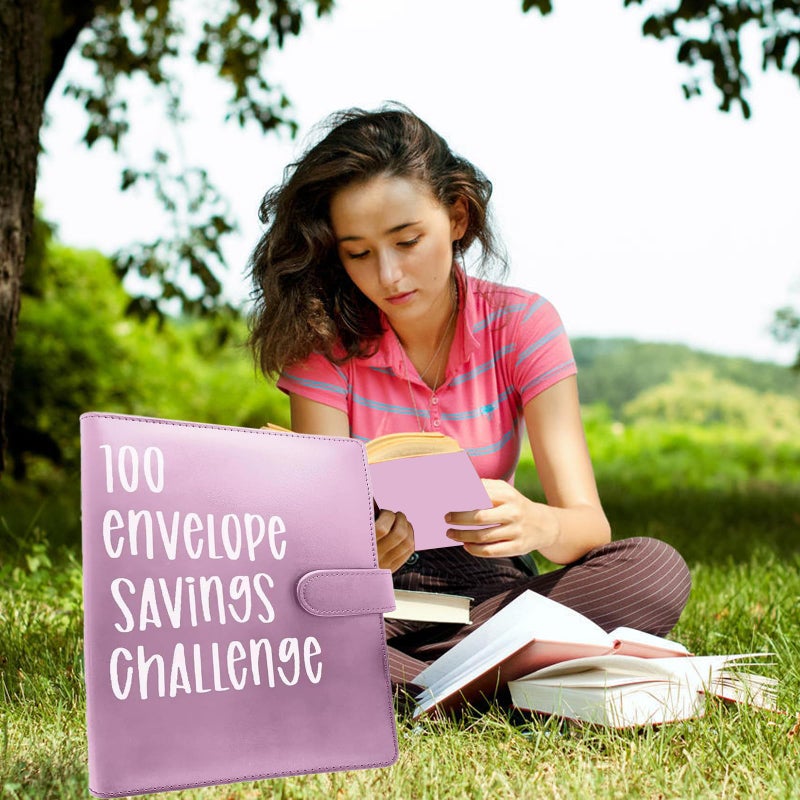 100 Envelope Challenge Binder, Easy and Fun Way to Save $5,050, Savings Challenges Budget Book Binder with Cash Envelopes for Budgeting Planner & Saving Money - Image 5