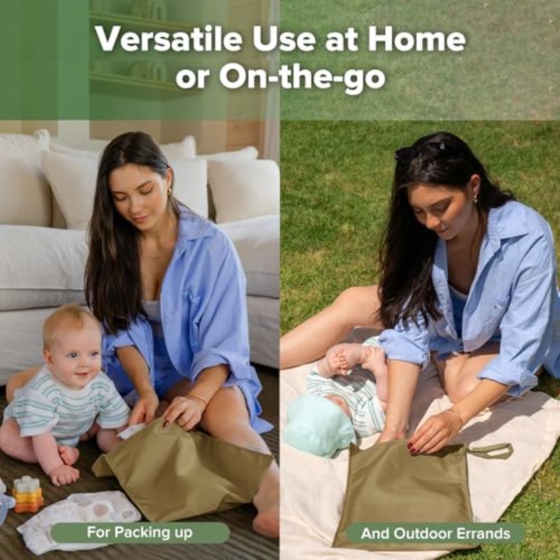 Waterproof Wet Bags for Baby Wet Dry Bags for Cloth Diaper, Swimsuit Travel, 2pcs - Image 2