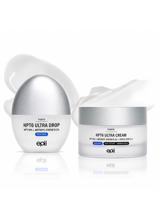 epii HPT6 10% Ultra Cream & Serum Set - Anti Aging Skincare Set with HPT Complex 10% & Matrixyl Synthe'6 2% - Firming Face Moisturizer + Peptide Face Serum for Wrinkles, Elasticity & Hydration - Image 1