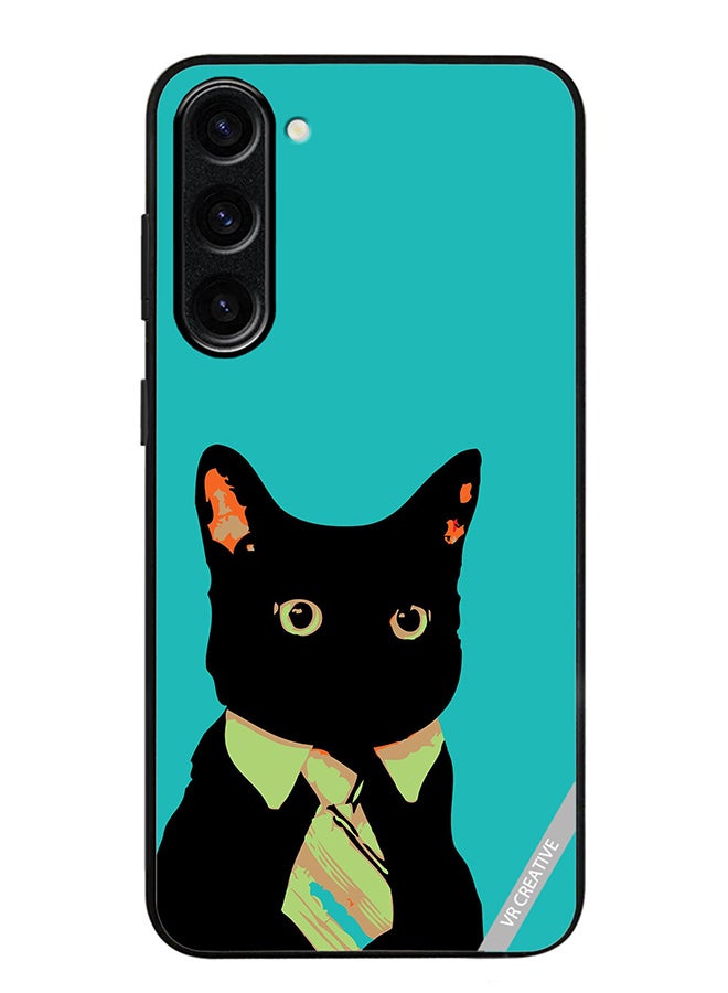 VR CREATIVE Protective Case Cover For Samsung Galaxy S24 Plus Business Cat Design Multicolour - Image 1