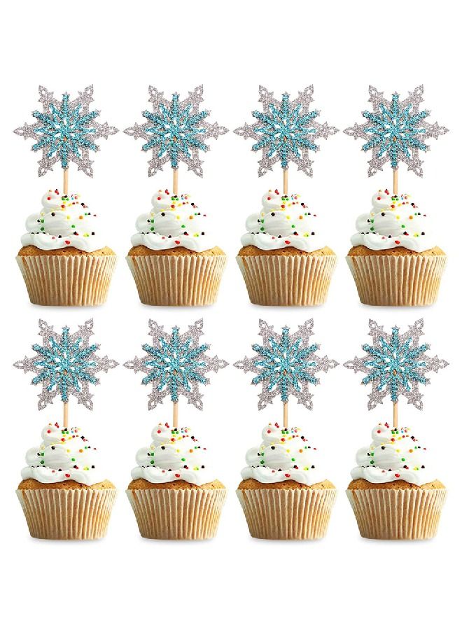 ThePartyPopper Snowflakes Cupcake Toppers Pack of 24 Pieces  - Image 3