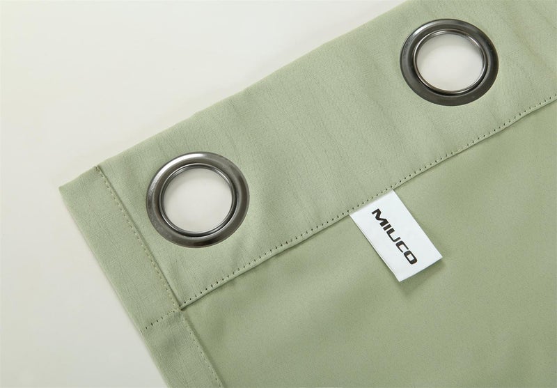MIUCO Blackout Curtains Room Darkening Curtains Textured Grommet Panels for Living Room 2 Panels 52x84 Inch Long Sage - Image 5