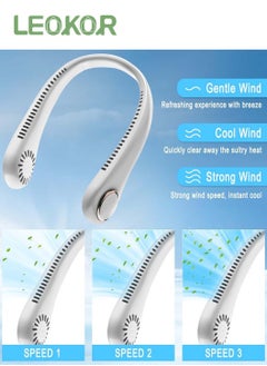 Portable Neck Fan, Bladeless Neck Cooling Fan Usb Rechargeable, 3 Speed Adjustable Soft Neckband Hands Free Mini Fan for Sports, Travel, Outdoor, Indoor (White) - pzsku/Z0CCA8137CF917846B58CZ/45/_/1720606605/e7930114-0398-4cab-9e77-66cca11fccc6