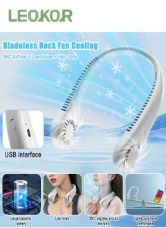 Portable Neck Fan, Bladeless Neck Cooling Fan Usb Rechargeable, 3 Speed Adjustable Soft Neckband Hands Free Mini Fan for Sports, Travel, Outdoor, Indoor (White) - pzsku/Z0CCA8137CF917846B58CZ/45/_/1720606656/3604bd81-4bcc-4ad5-851f-f430a602bbab