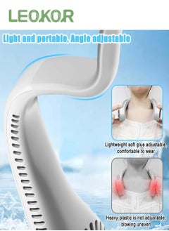 Portable Neck Fan, Bladeless Neck Cooling Fan Usb Rechargeable, 3 Speed Adjustable Soft Neckband Hands Free Mini Fan for Sports, Travel, Outdoor, Indoor (White) - pzsku/Z0CCA8137CF917846B58CZ/45/_/1720607086/f143beb9-7fb8-459d-a3d0-f2e1c6045afb