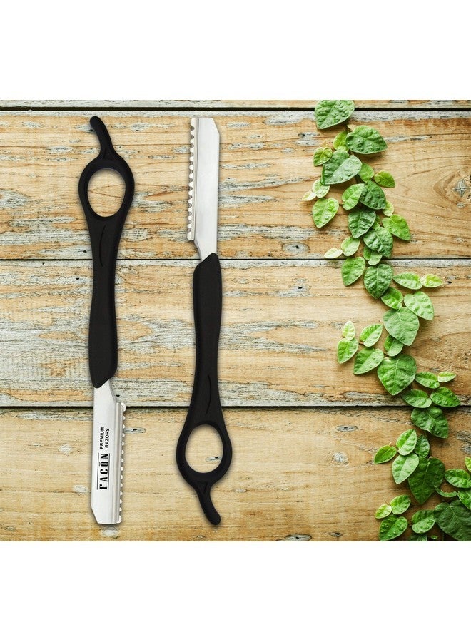 FACON Facón Professional Hair Styling Thinning Texturizing Cutting Faether Razor + 10 Replacement Blades - Image 4