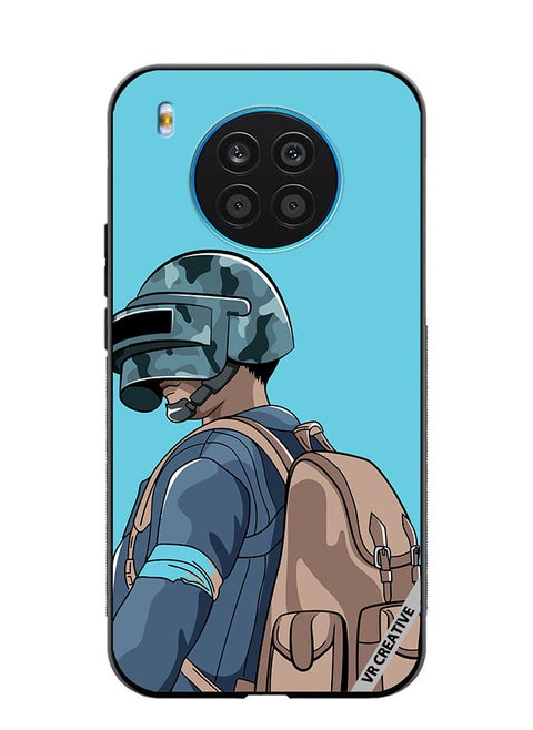 Protective Case Cover For Honor 50 Lite Helmet And In Military Uniform Design Multicolour