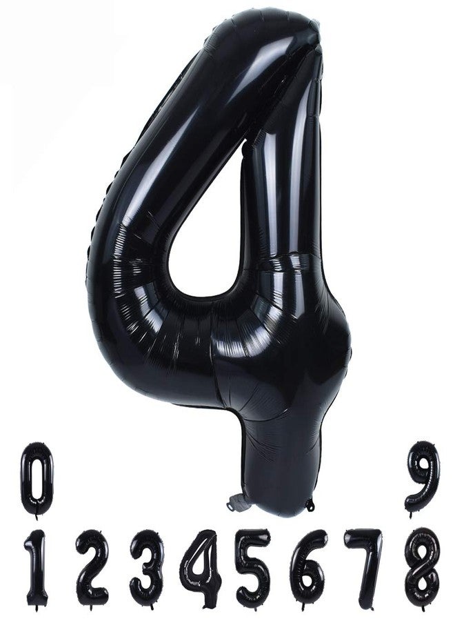TONIFUL 40 Inch Black Large Numbers Balloons0-9,Number 4 Digit Helium Balloons,Foil Mylar Big Number Balloons for Birthday Party Supplies Decorations - Image 1