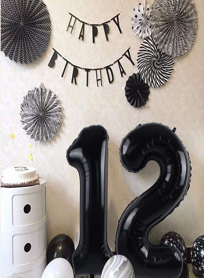 TONIFUL 40 Inch Black Large Numbers Balloons0-9,Number 4 Digit Helium Balloons,Foil Mylar Big Number Balloons for Birthday Party Supplies Decorations - Image 5