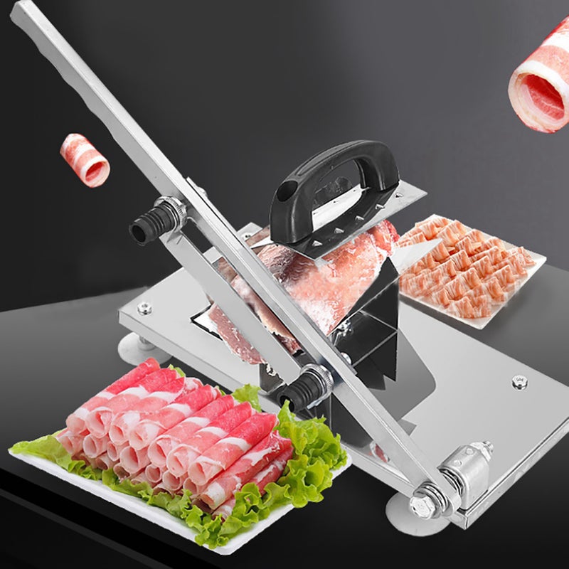 Multifunctional Household Manual Frozing Meat Beef Mutton Sheet Roll Cutter Slicing Machine Multifunctional Meat Cutter - Image 4