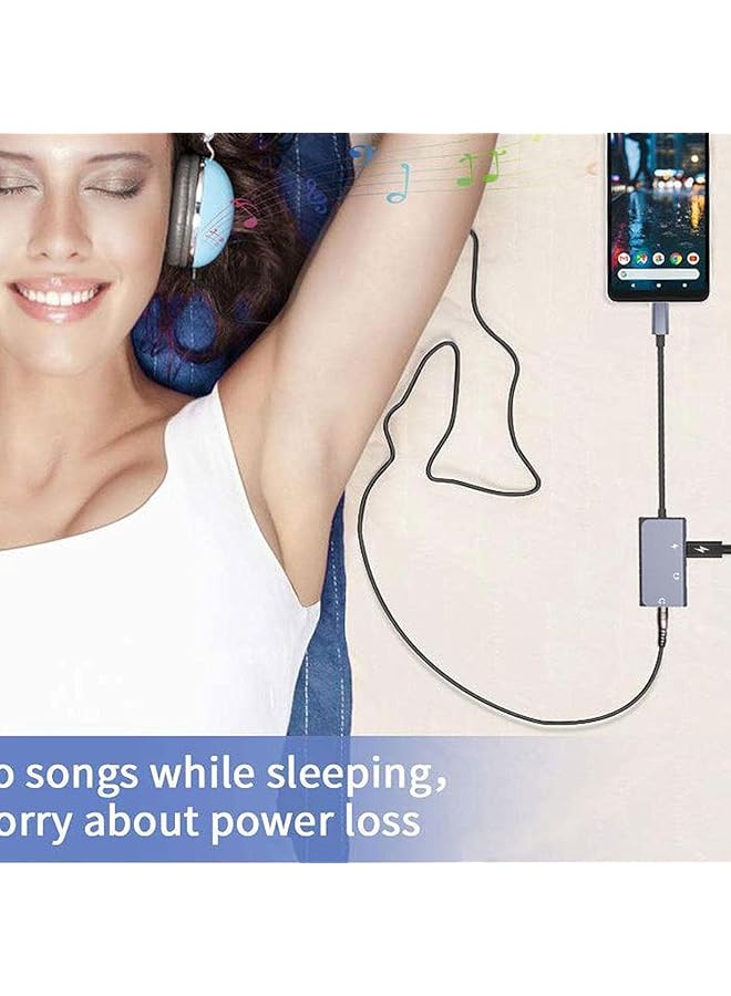 erorex Headphone And Charger Adapter Type C To 3.5Mm Aux Audio Jack And Fast Charging Dongle Cable Cord 3 In 1 For Mobile Phones Tablets And Laptops - Image 2