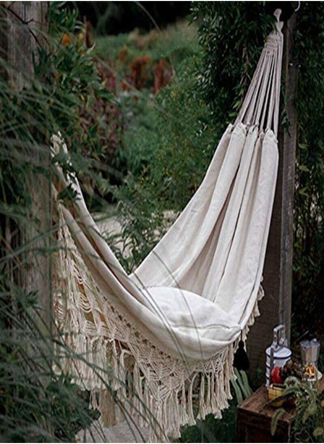 Arabest Hammock Large Double Deluxe Hammock Swing Bed with Carry Bag White  - Image 2