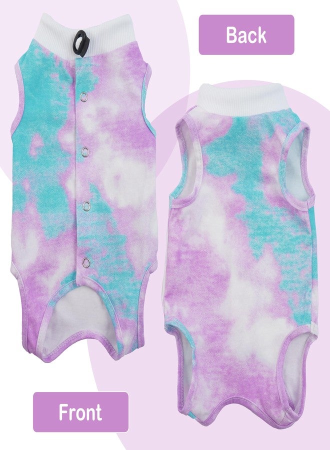 بوماي بوريتي بدلة تعافي القطط من بوميبوريتي للجراحة والأمراض الجلدية - بديل لطوق العار، بدلة جراحية لتعقيم الإناث، بنفسجي، مقاس متوسط - Image 2